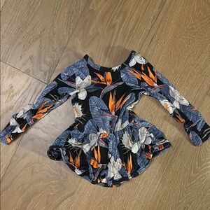 Floral Long Sleeve Dress muse 6-12mo bamboo